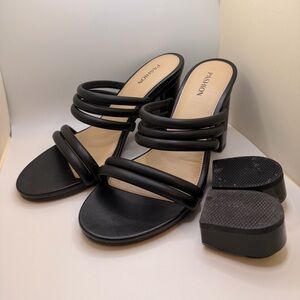 Black Rope Slide Pashion Heels